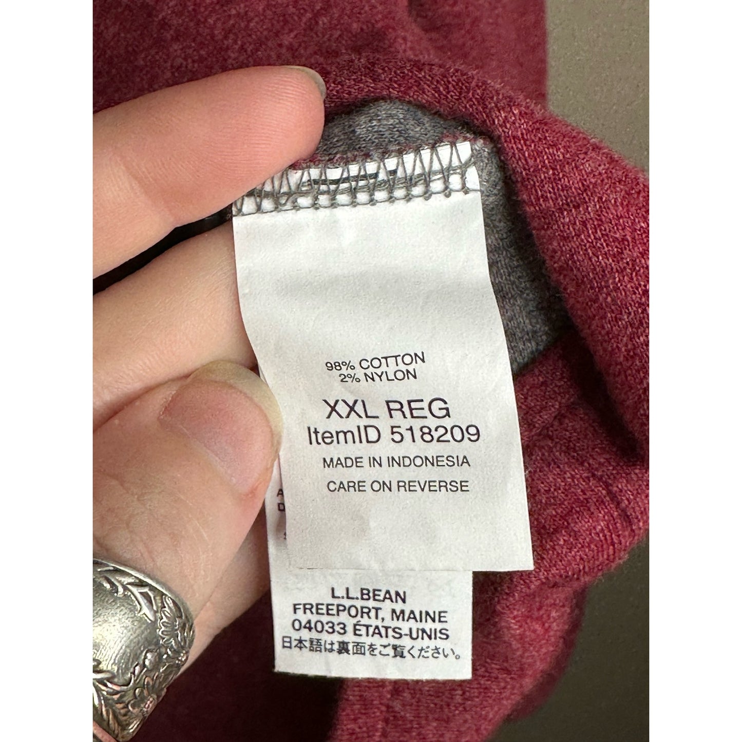 Men’s L.L. Bean ‘Slightly Fitted’ Red Maroon Button Down Shirt Size XXL-Regular