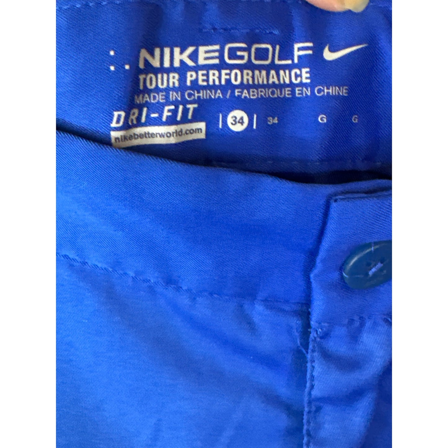 Men’s Nike Golf 'Tour Performance' Cobalt Blue Dri Fit Golf Shorts Size 34