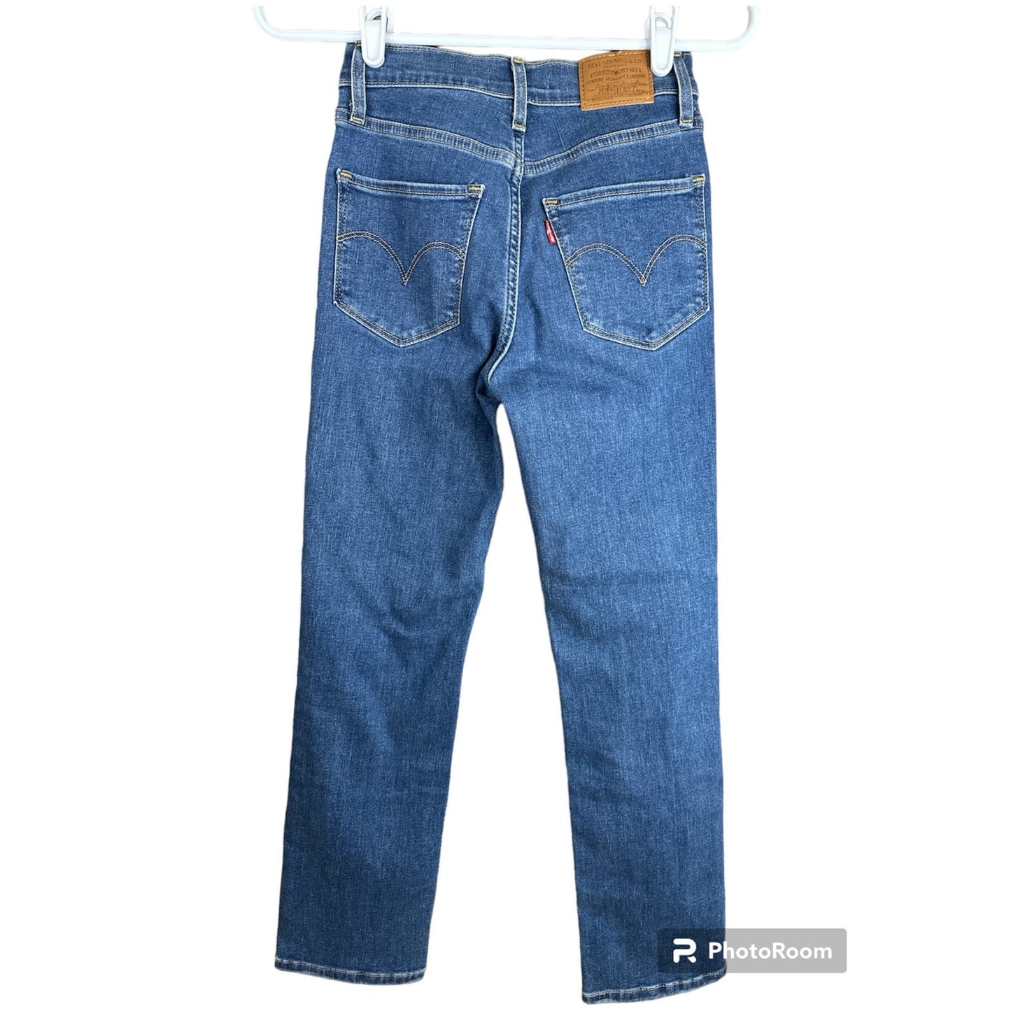 Levi’s Premium 724 High Rise Straight Crop Medium Wash Blue Jeans Size 23
