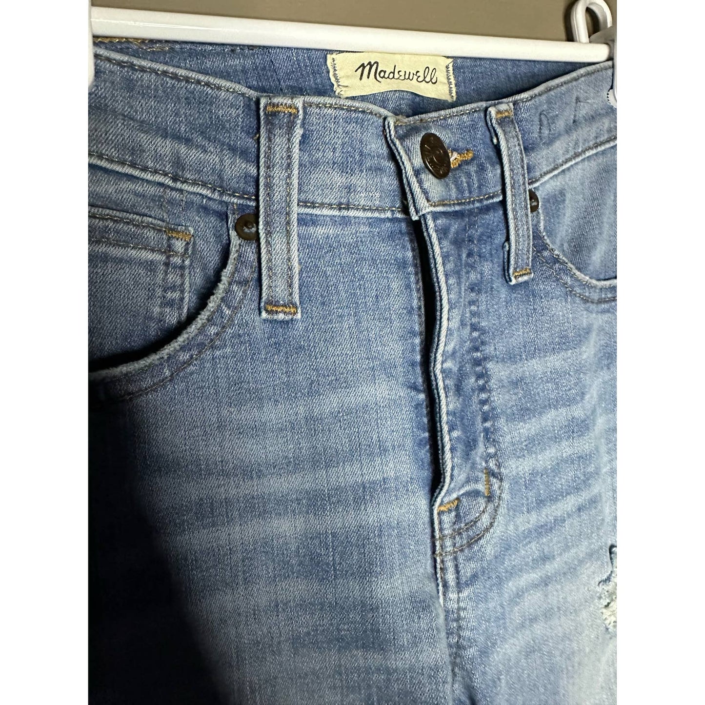 Madewell Light Wash Distressed 9” High Rise Skinny Jeans Size 23