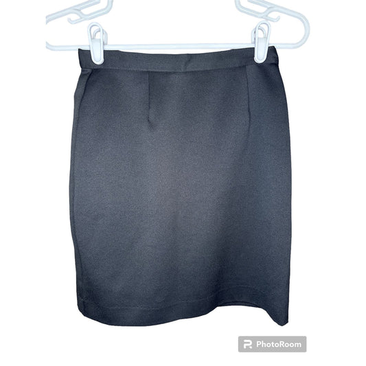 BCBG Maxazria Collection Made in USA Black Pencil Straight Officer Skirt Size 2