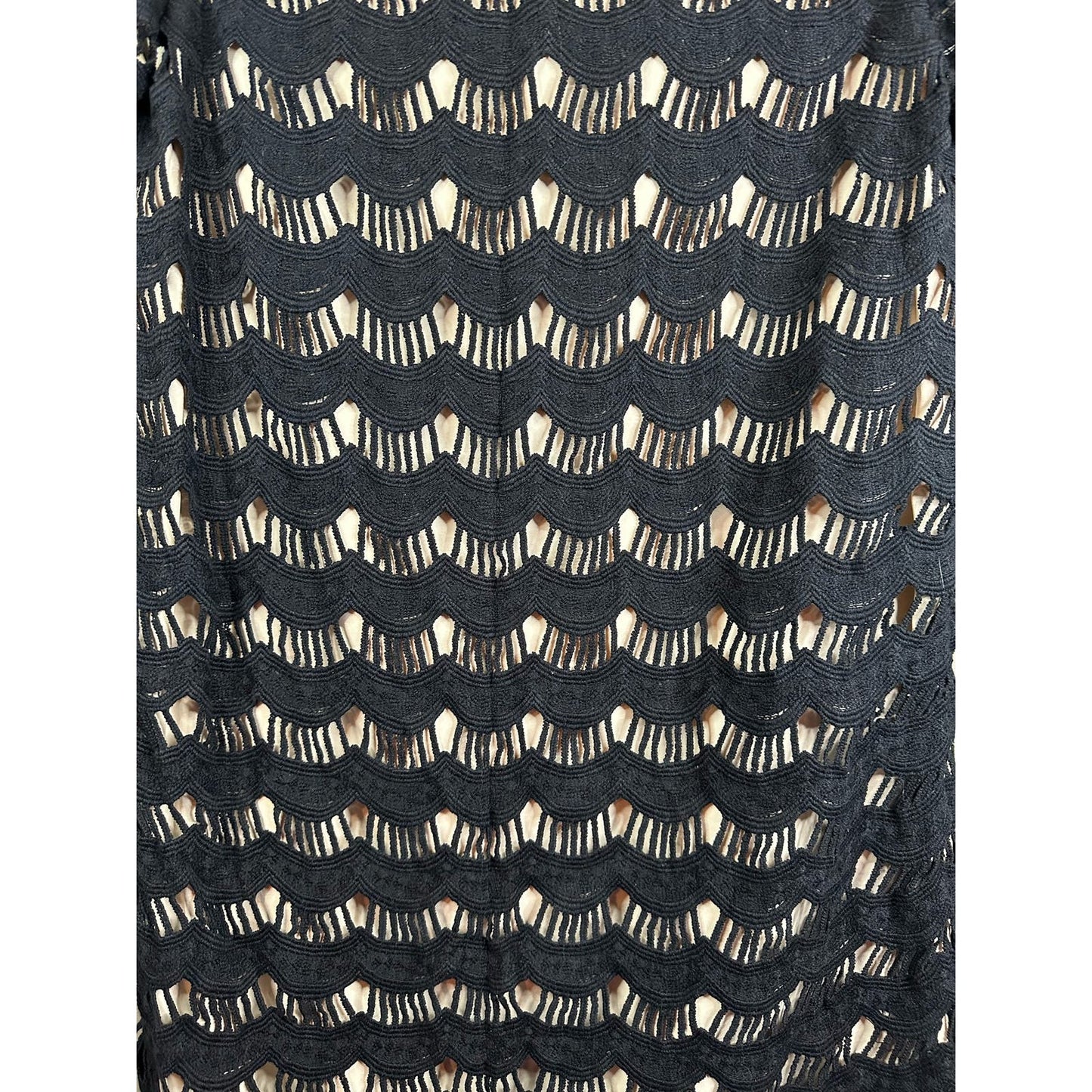 Kate Spade New York Black Beige Short Sleeve Keyhole Detail Dress Size 2