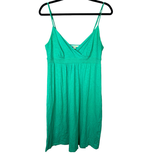 Boden Spring Summer Sleeveless V Neck Green Blue Teal Mini Sundress Size 6R
