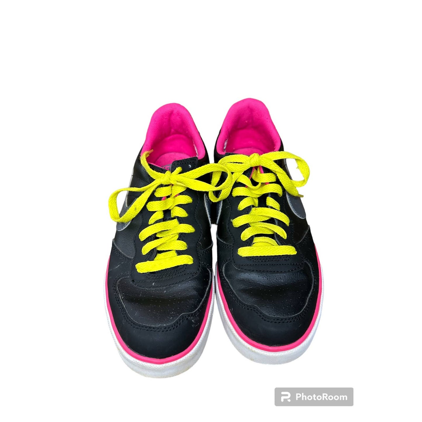 Women' Nike Sweet Ace Black White Yellow Pink Low Top Sneakers Size 8