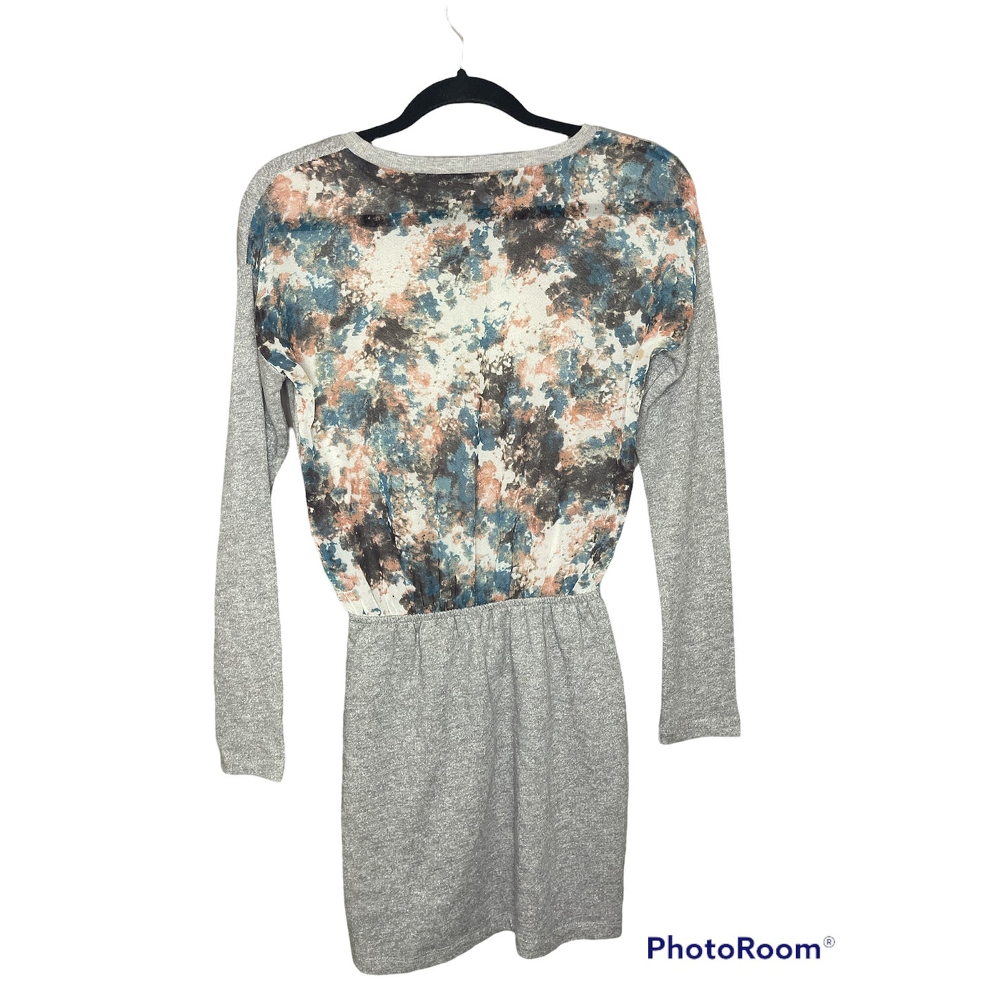 BCBGeneration Long Sleeve Grey Fit Flare Mini Dress XS