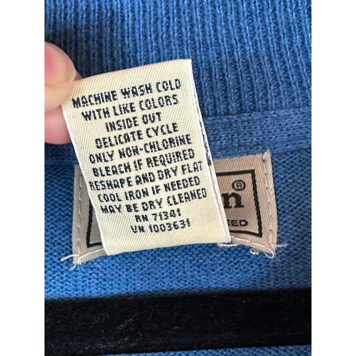Men’s L.L Bean Blue Quarter Zip Long Sleeve Cashmere Blend Pullover Size Medium