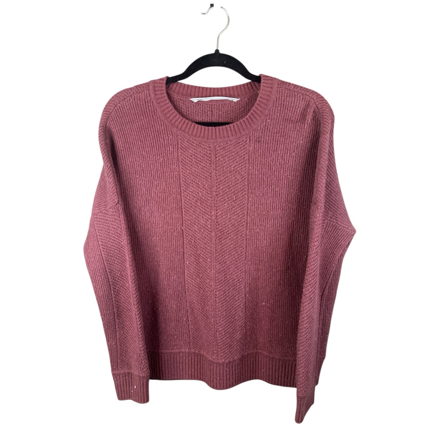 Athleta Habitat Wool Cashmere Maroon Long Sleeve Pull Over Sweater Size Small