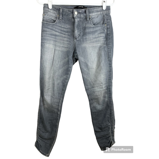 Joe’s Jeans Grey “The Icon” Mid Rise Skinny Ankle Scrunch Sides Size 25