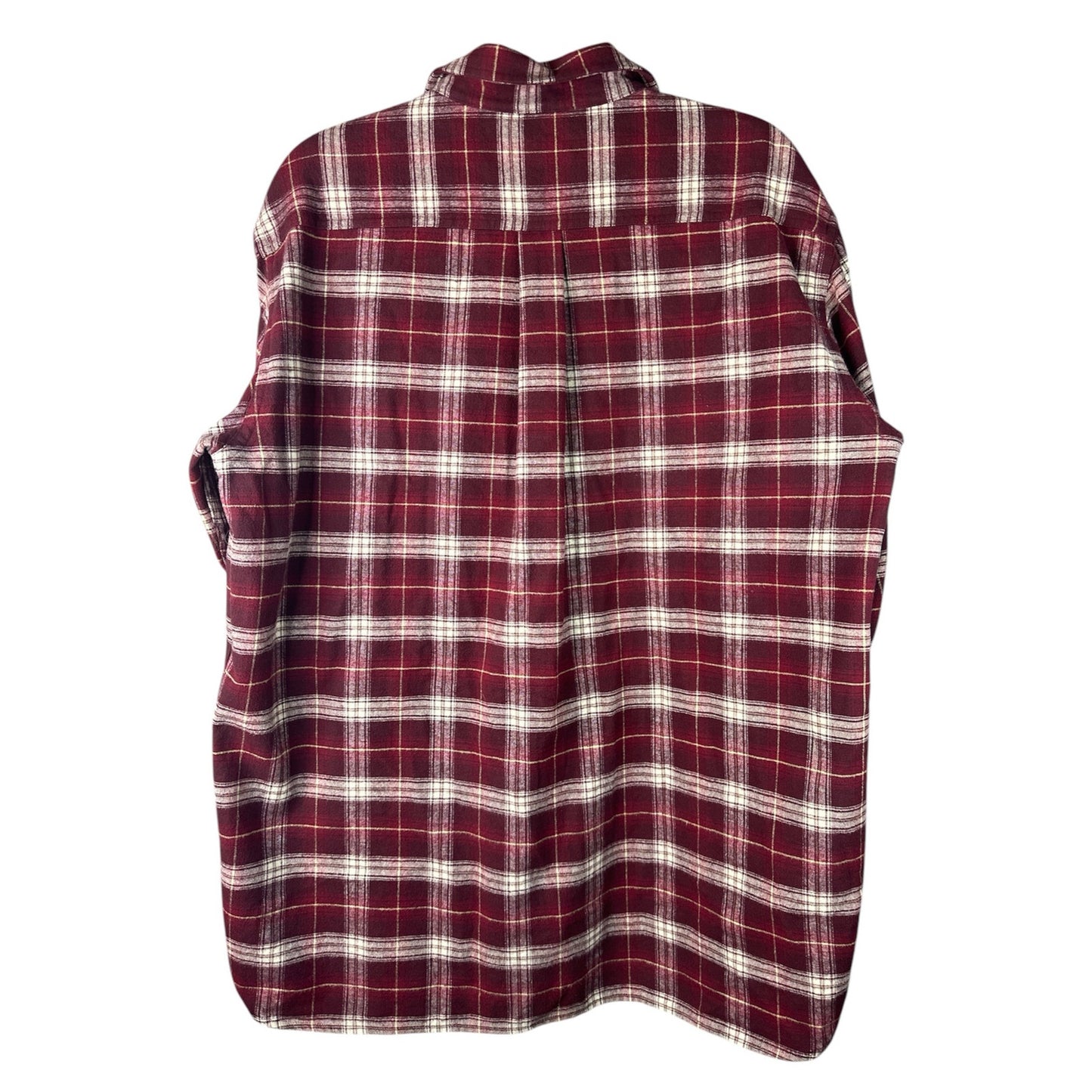 Vintage Men’s L.L. Bean Maroon Plaid Long Sleeve Button Down Flannel Size L