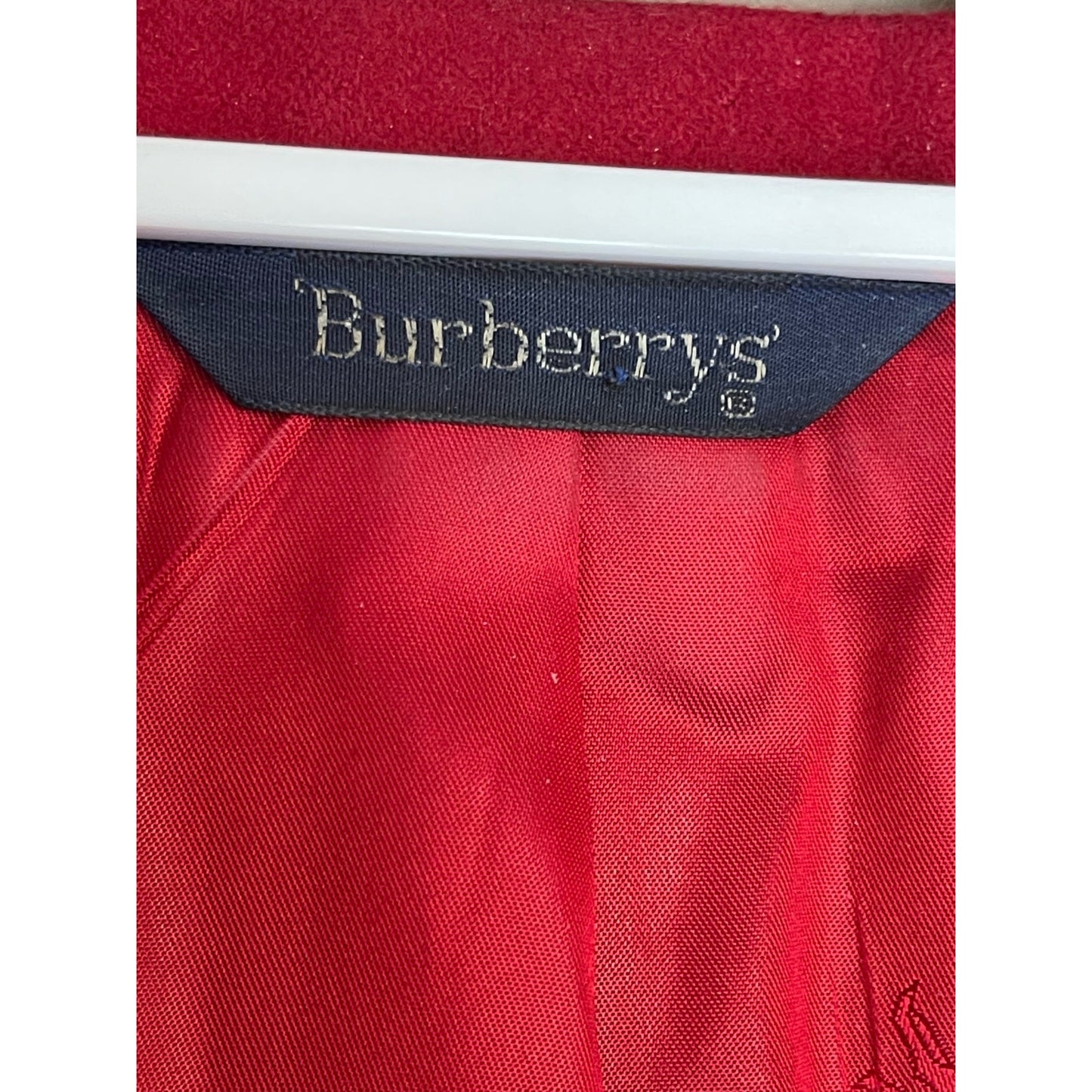 Vintage Red Burberry Long Sleeve Gold Button Double Breasted Blazer