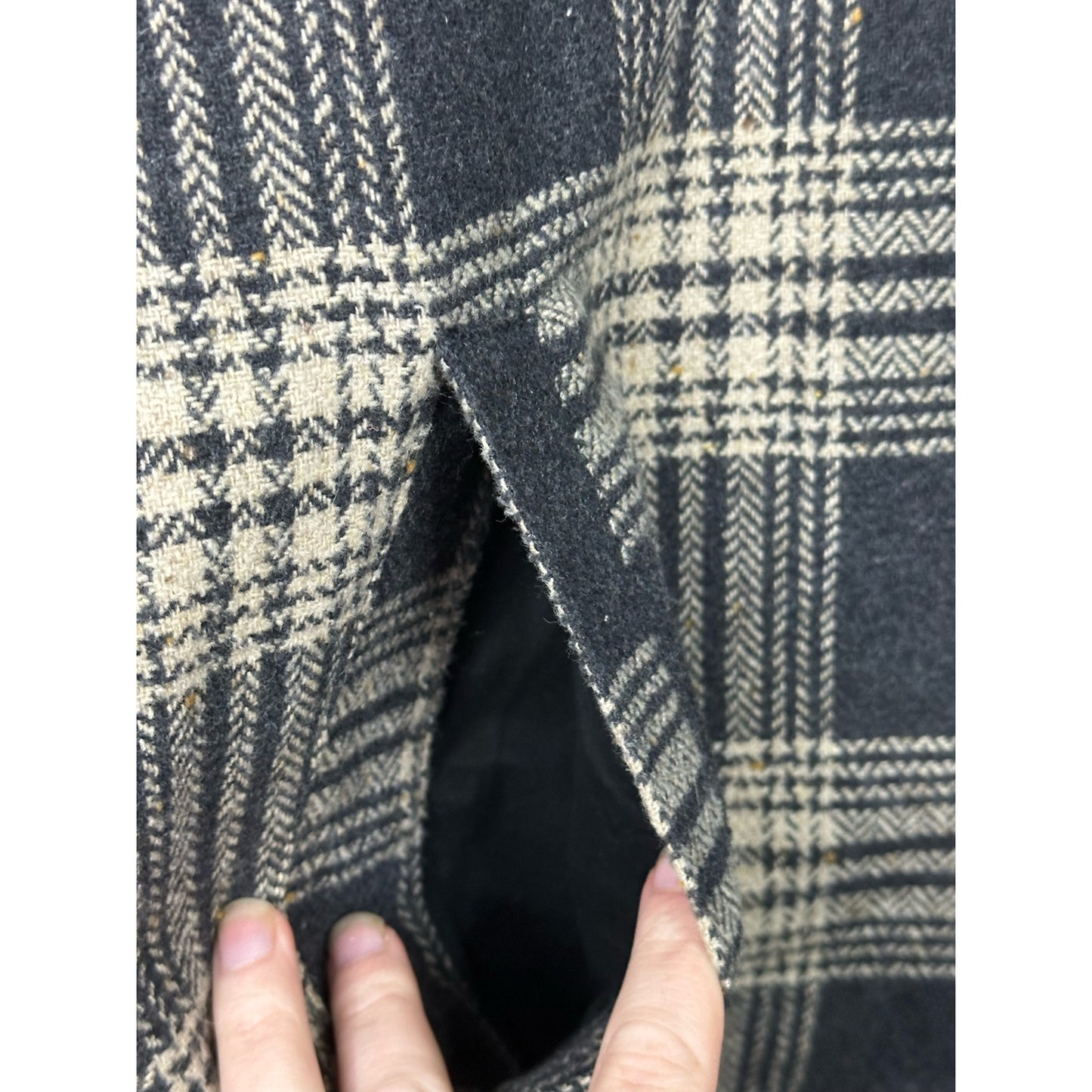 Men’s Dockers Authentic Zip Up Plaid Pockets Wool Collared Jacket Size Large