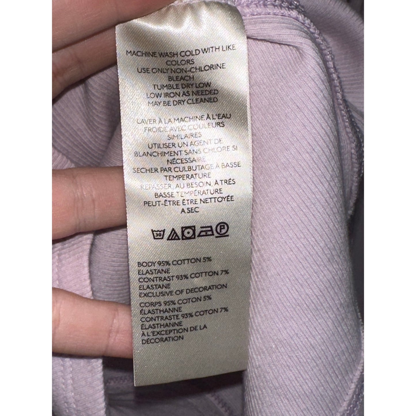 We The Free 'Bolero' Light Purple Long Sleeve Ribbed Turtle Neck Blouse Size S