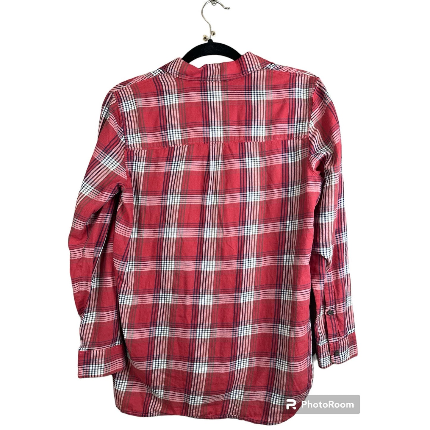 Madewell Ex-Boyfriend Long Sleeve Button Down Flannel Plaid Blouse Size Small