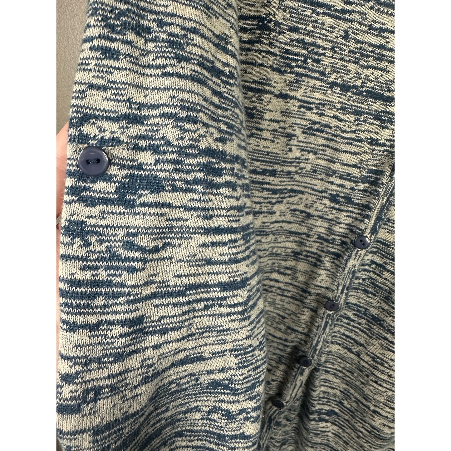 Boutique Bella Bird Blue Grey Button Up Open Front Cardigan Size Medium