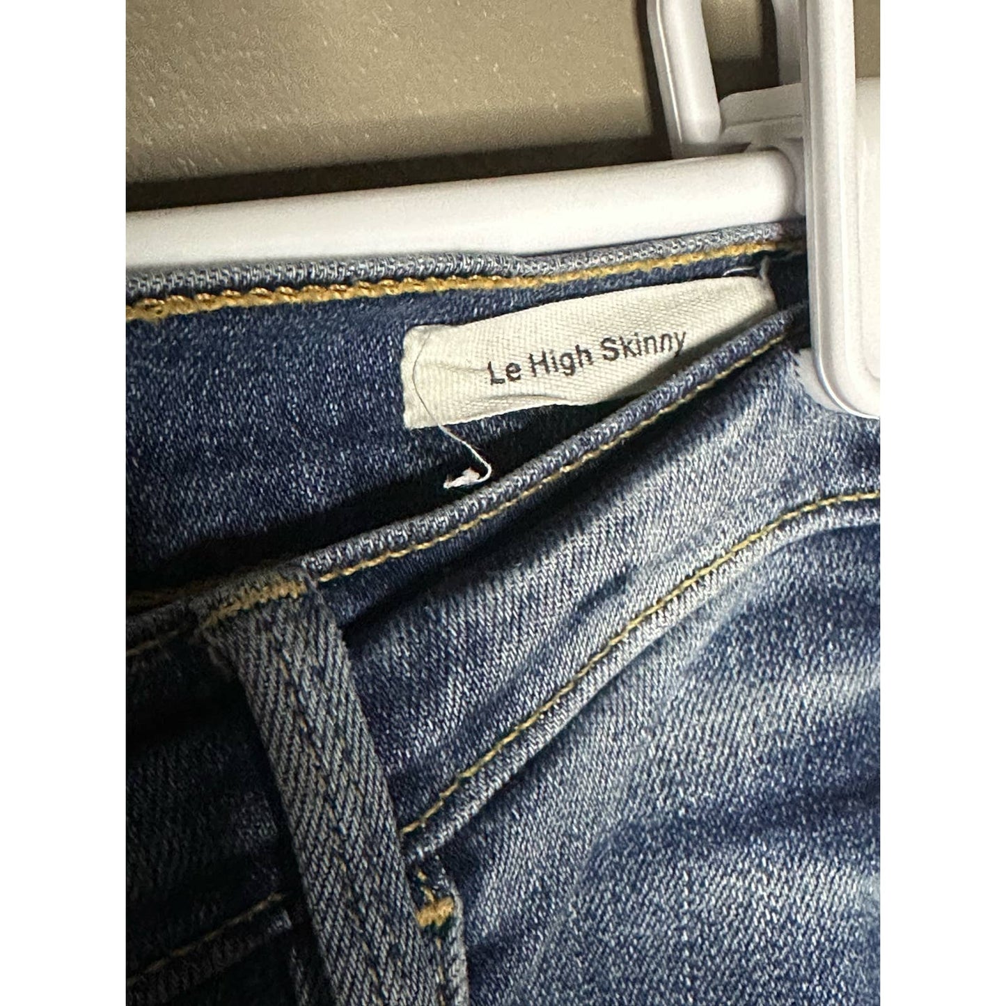 Frame Style 'Le High Skinny" Blue Jeans Denim Slight Distress Size 25