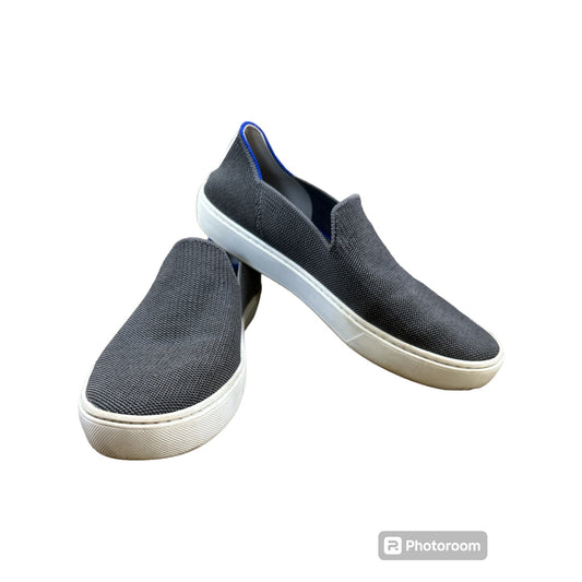 Women’s Rothy’s Light Grey White Slip On Sneaker Woven Shoe Size 9.5