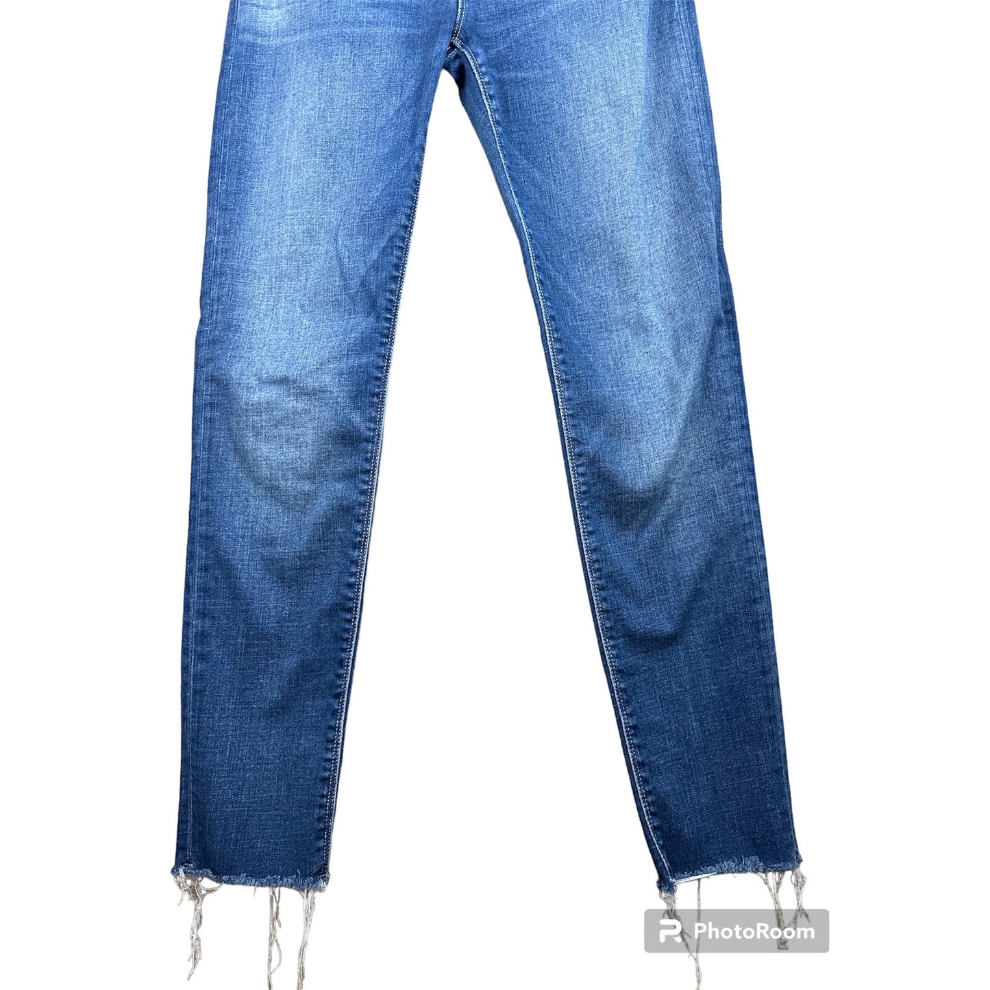 Hudson Los Angeles Skinny Jeans Blue Denim Raw Hem Size 29