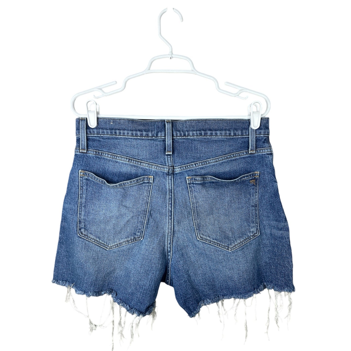Madewell Button Front Fly Raw Hem High Rise 'Burke Wash' Denim Shorts Size 29