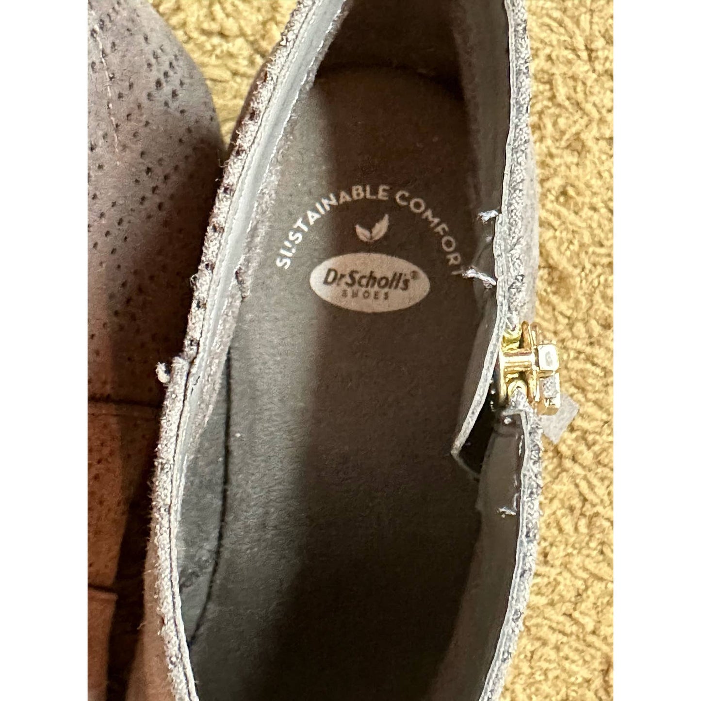 Dr. Scholls Sustainable Comfort Grey Ankle Zip Up Heeled Booties Size 9