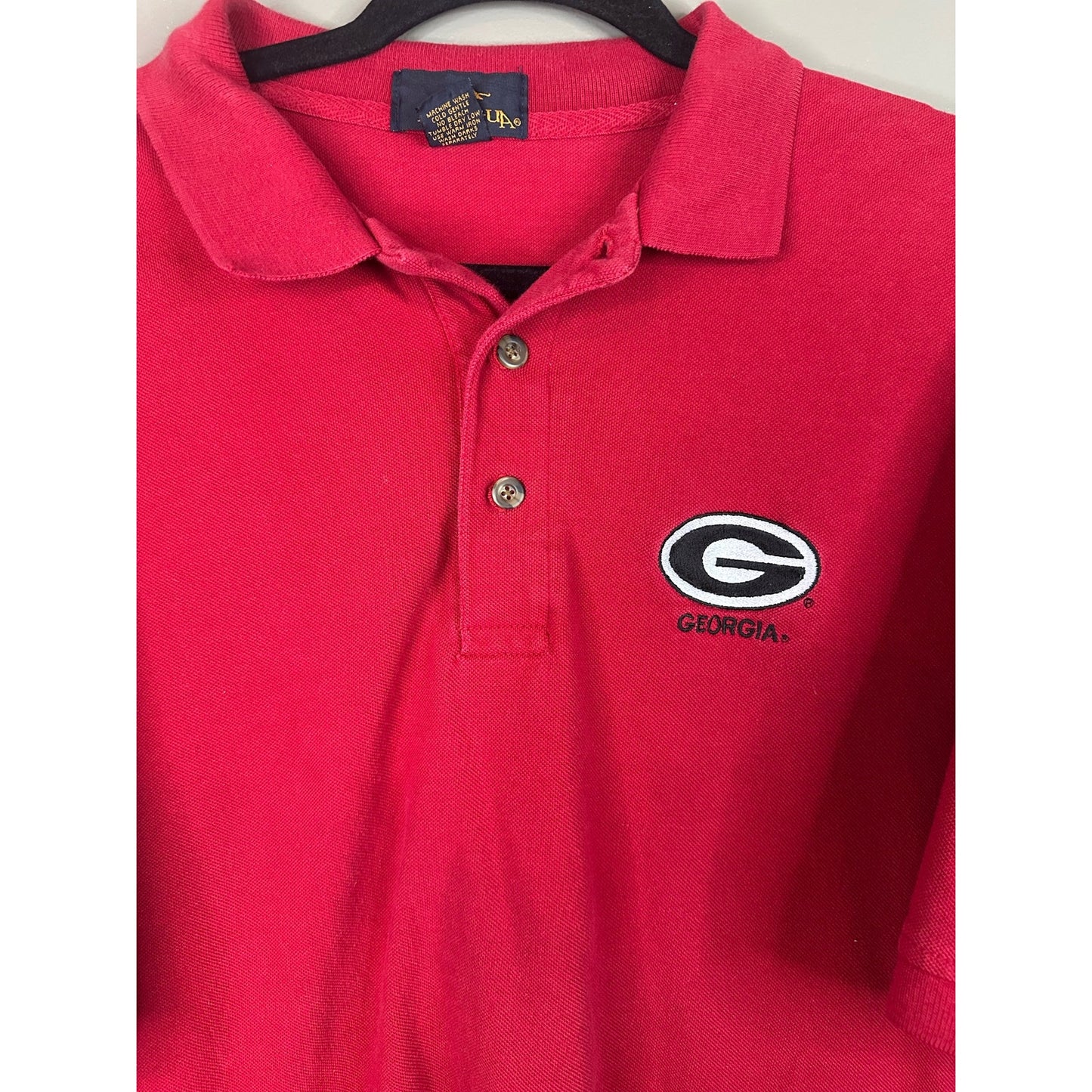 Antigua Men’s Collared Short Sleeve Button Up Red UGA Polo Size Medium