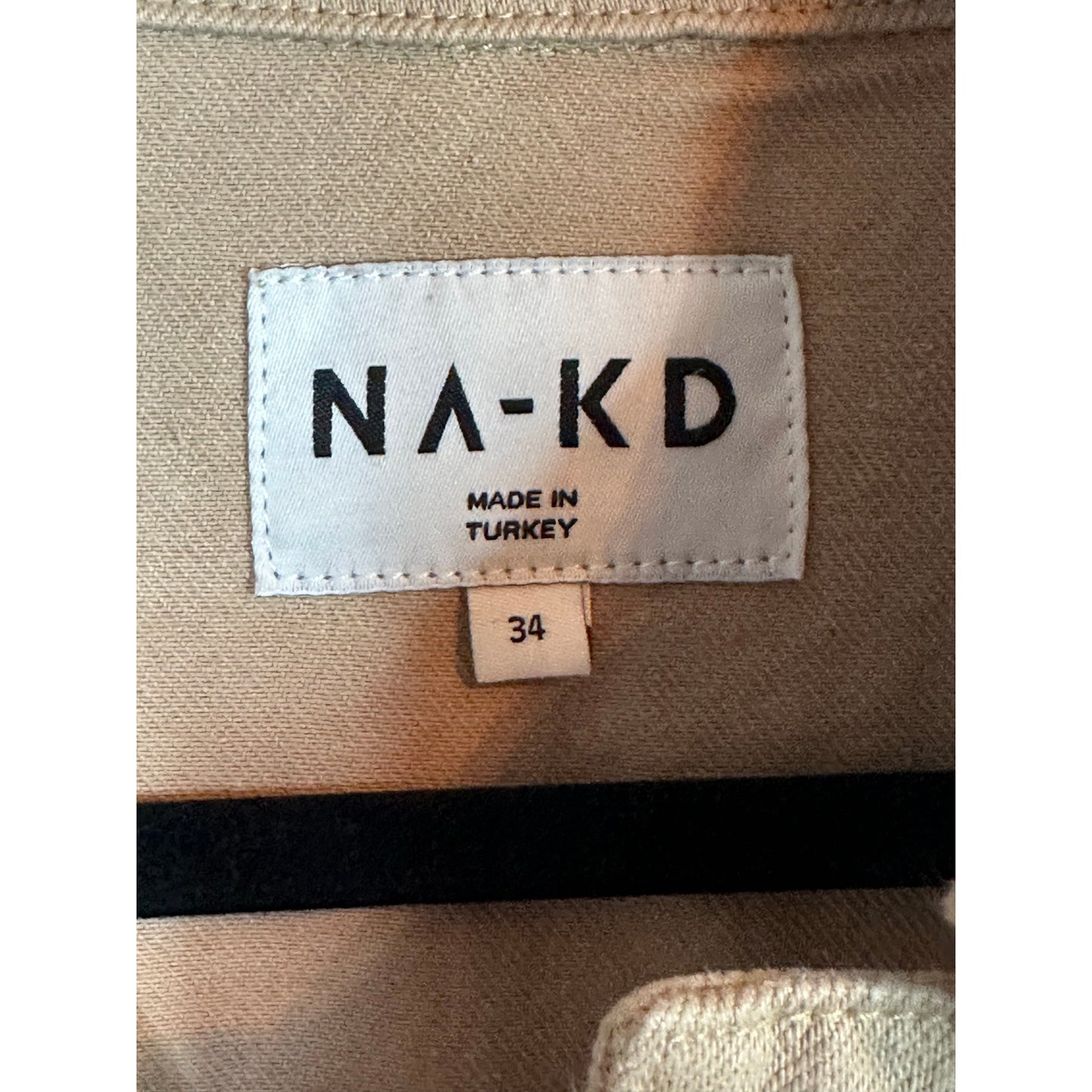 NA-KD Women's Oversized Khaki Long Sleeve Lilac Stripe Detail Jacket Size 34