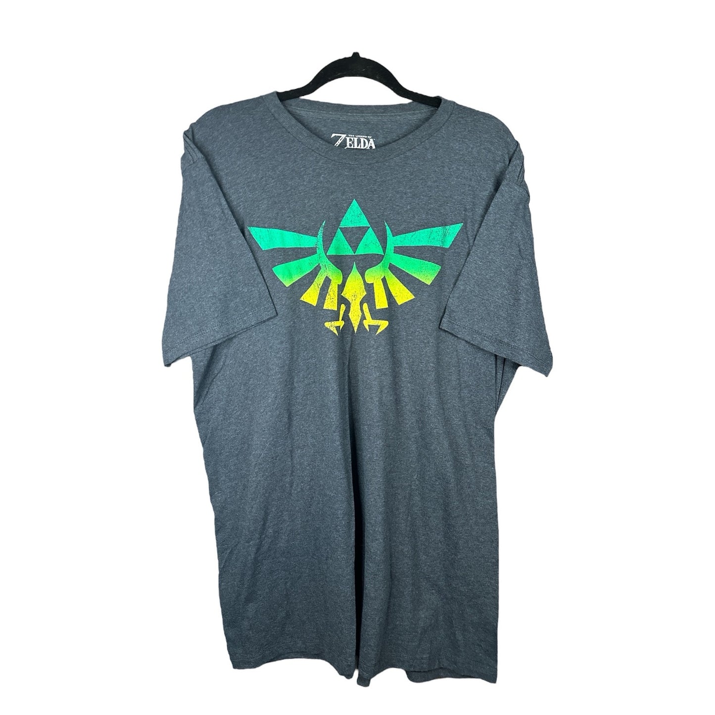 The Legend Of Zelda Grey Triforce Wing Crest Short Sleeves Graphic Tee Size XL