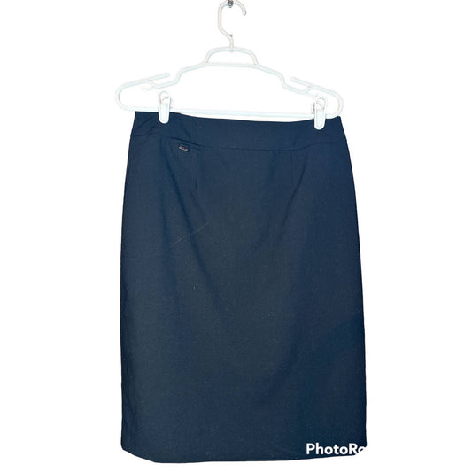 Calvin Klein Black Office Pencil Skirt Zip Up Size 8