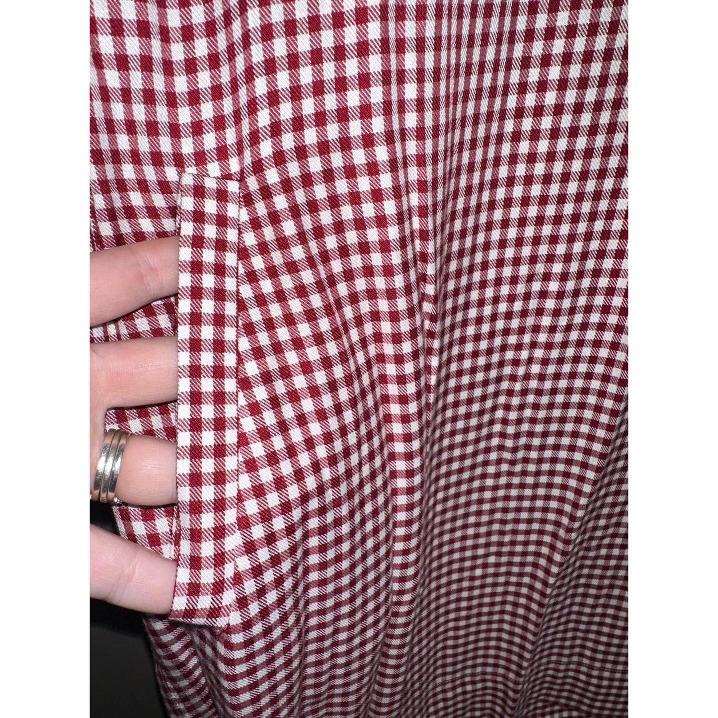 Madewell Red White Plaid Gingham Print Short Sleeve Shirt Dress Size Small