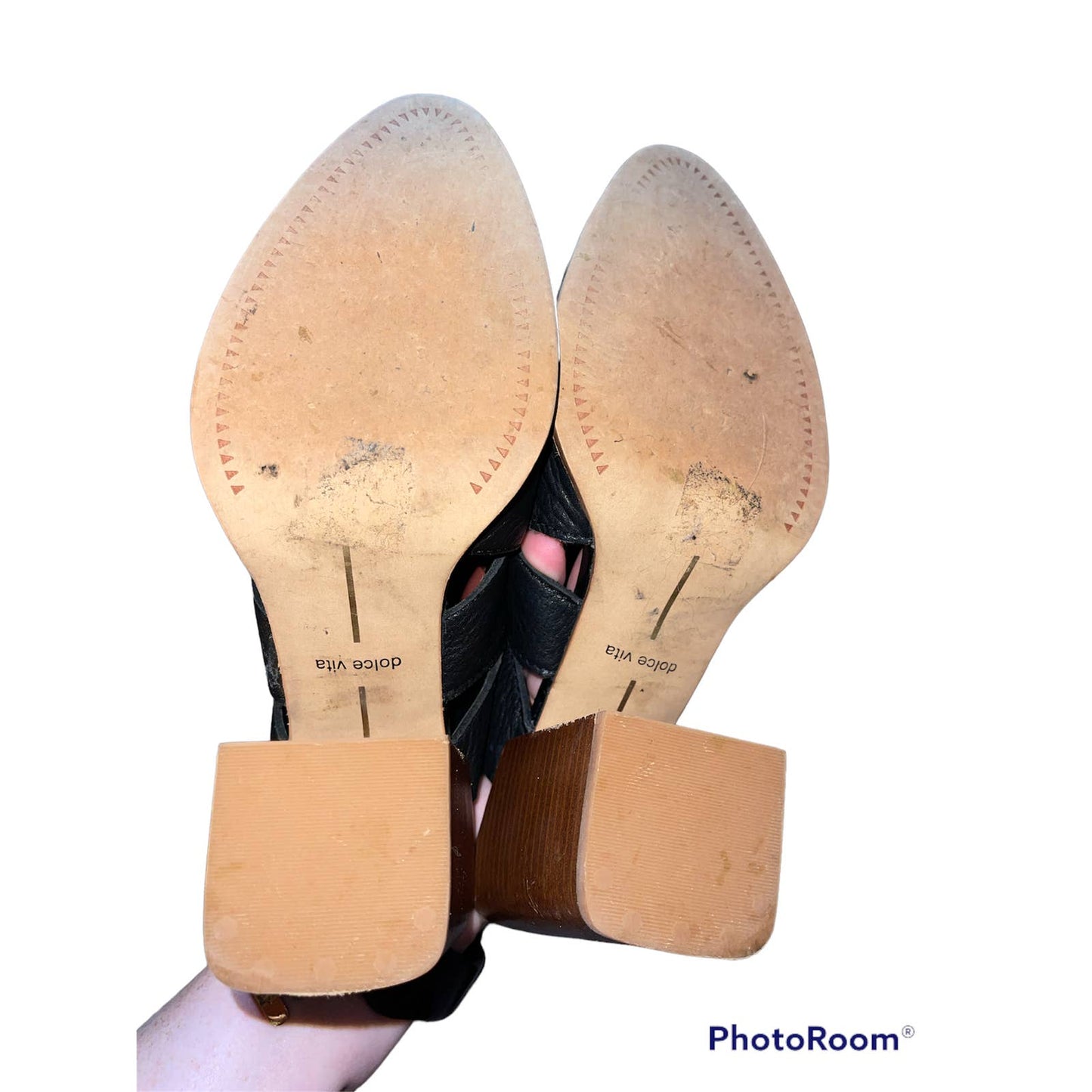 Dolce Vita Makeo Mule Black Brown Leather Pumps Size 6.5