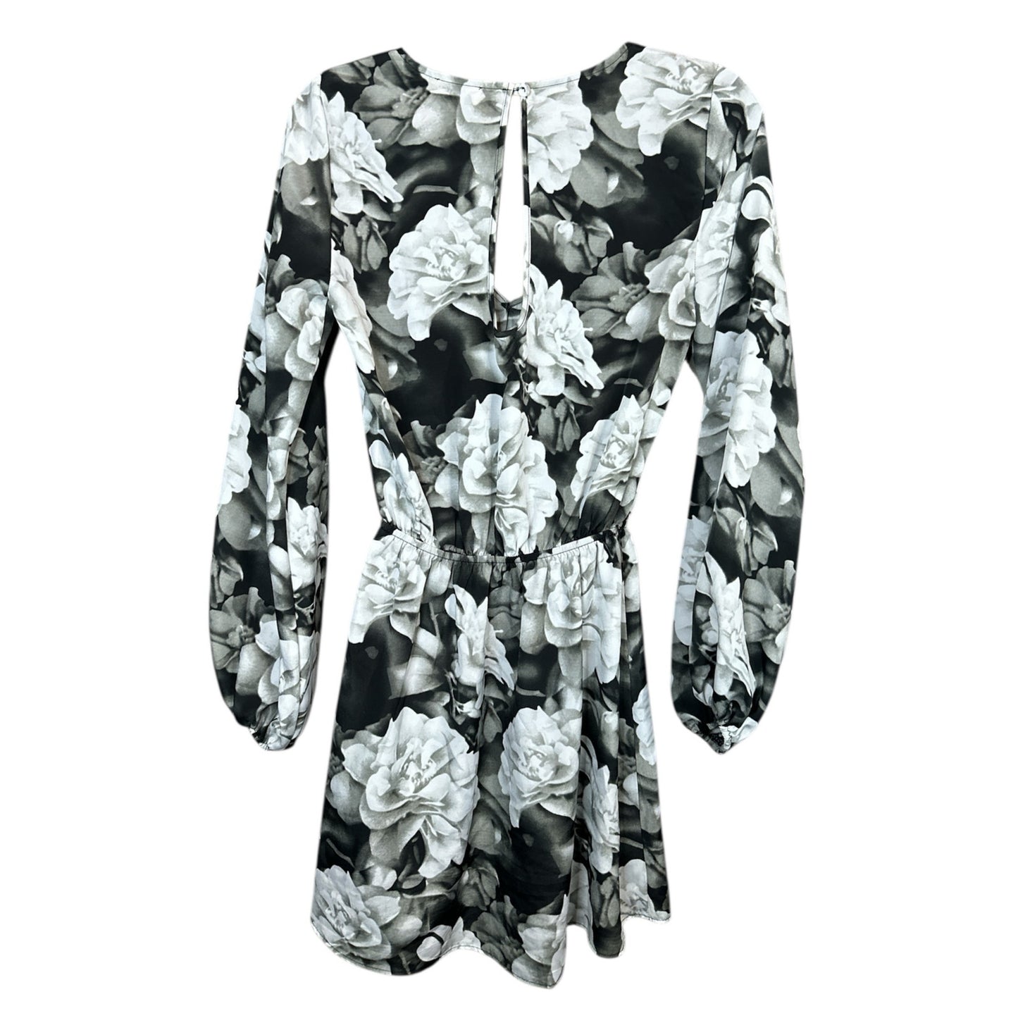 Show Me Your Mumu Long Sleeve Silver Grey Floral Print Rainey Mini Dress Size S