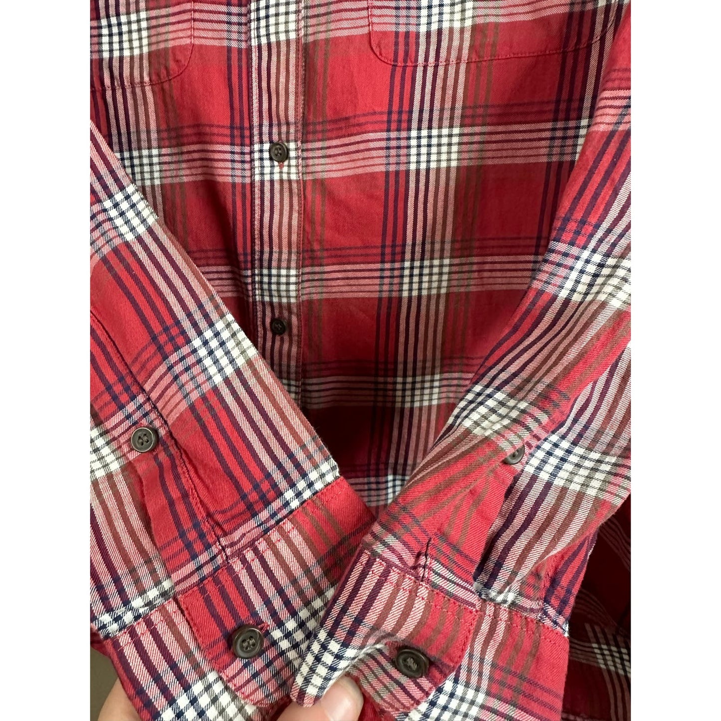 Madewell Ex-Boyfriend Long Sleeve Button Down Flannel Plaid Blouse Size Small