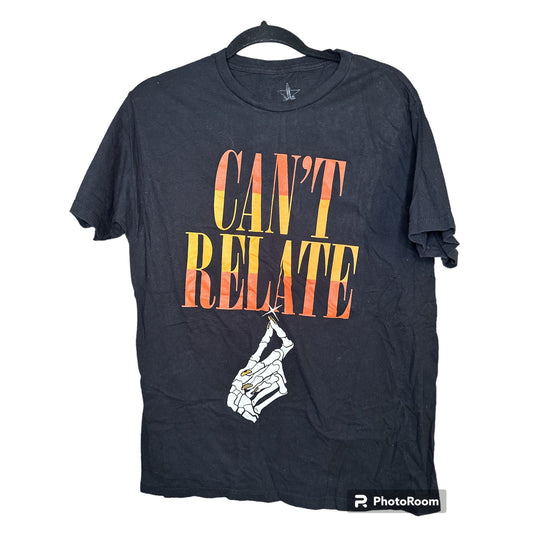 Jeferee Star ‘Can’t Relate’ Skeleton Nails Black T-Shirt Size Large