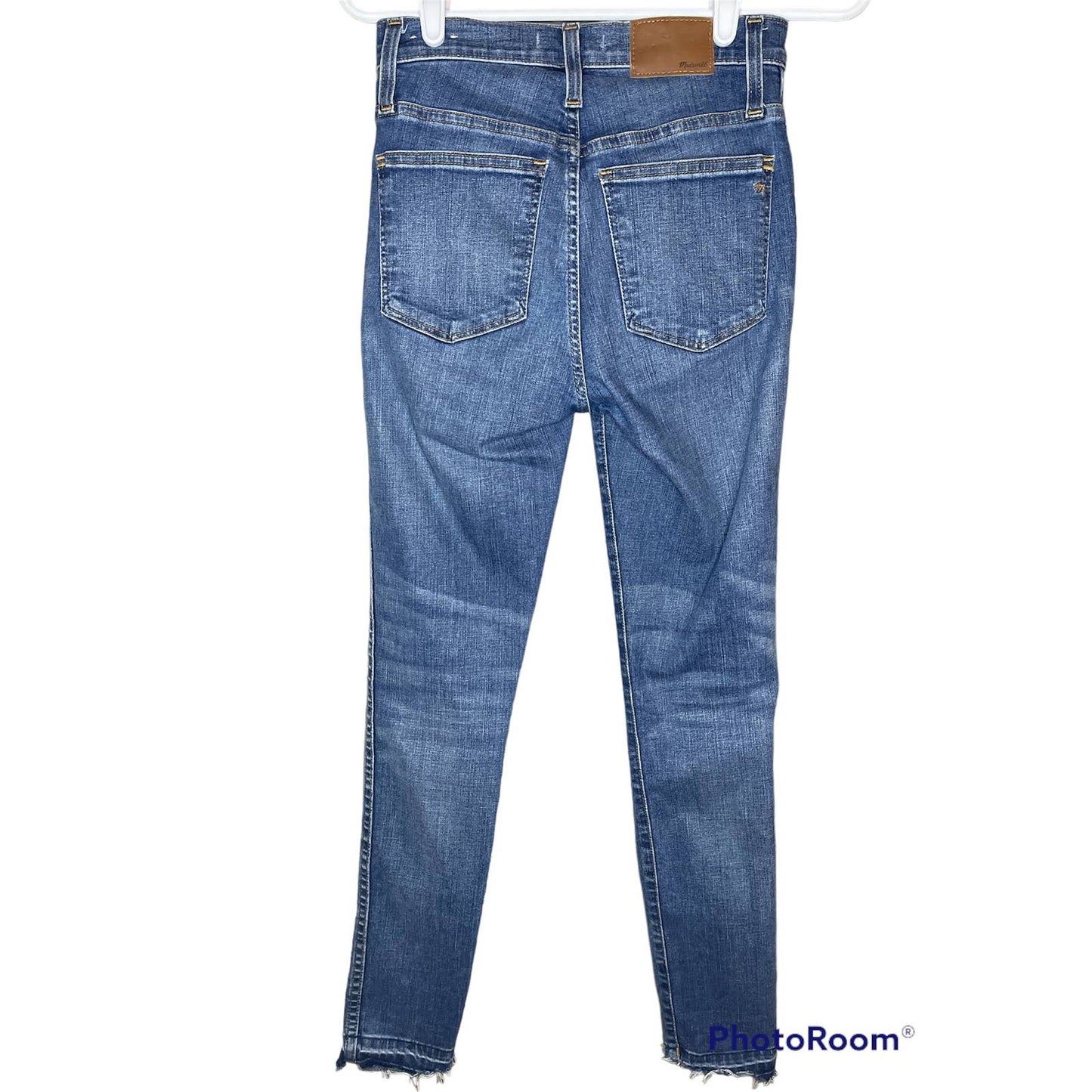 Madewell 10" High- Rise Skinny Denim Blue Jeans Distress Size 24