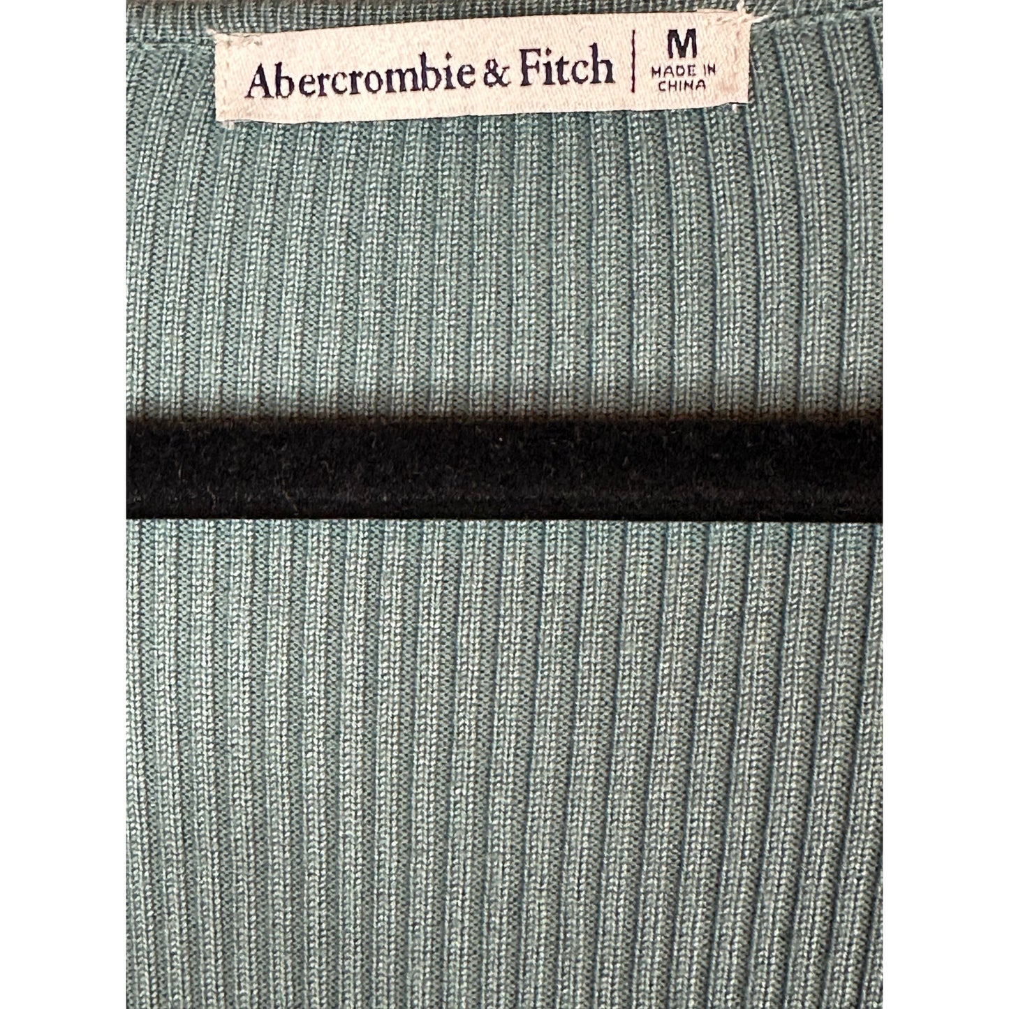 Abercrombie & Fitch Teal V Neck Long Sleeve Fitted Ribbed Bodysuit Size M