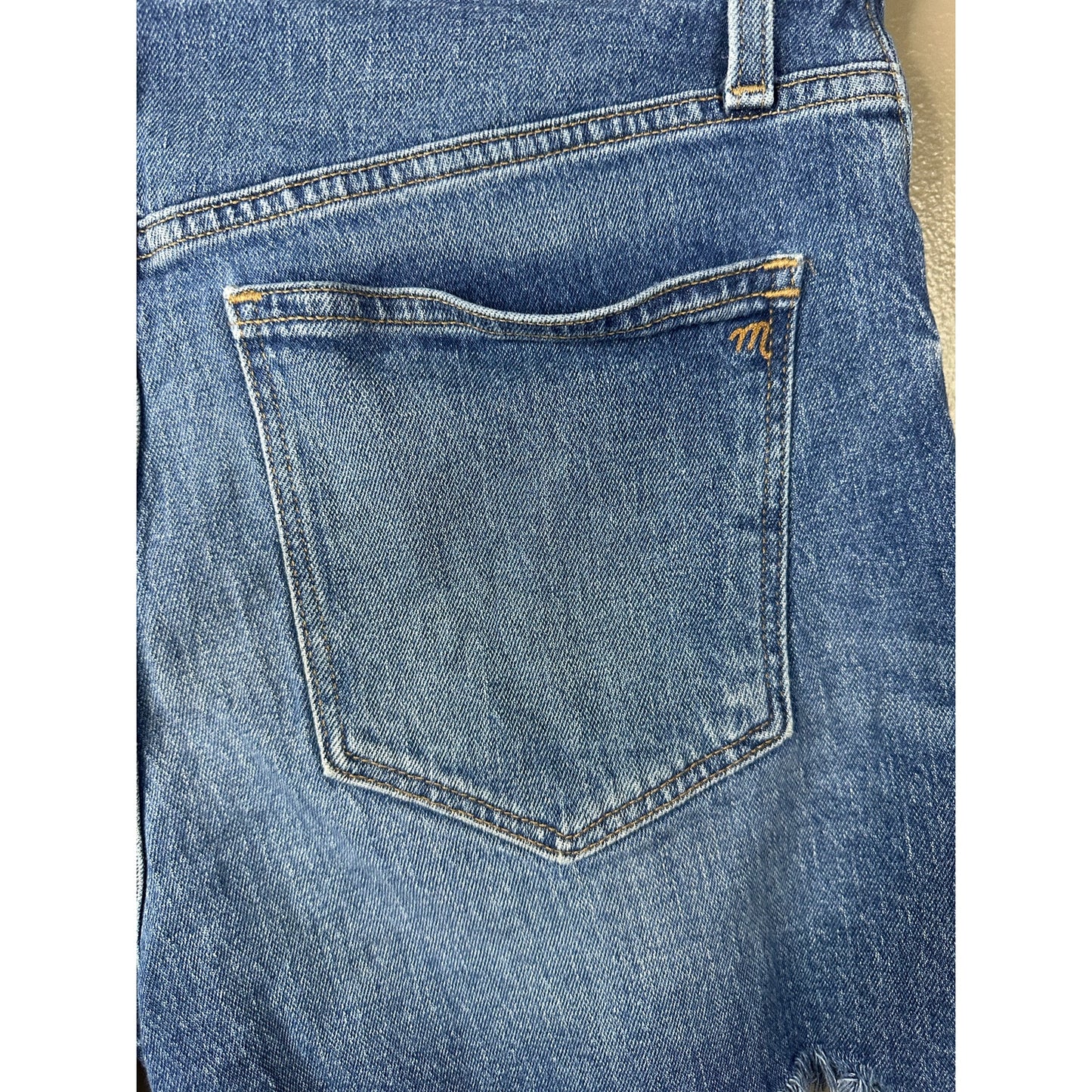 Madewell Button Front Fly Raw Hem High Rise 'Burke Wash' Denim Shorts Size 29