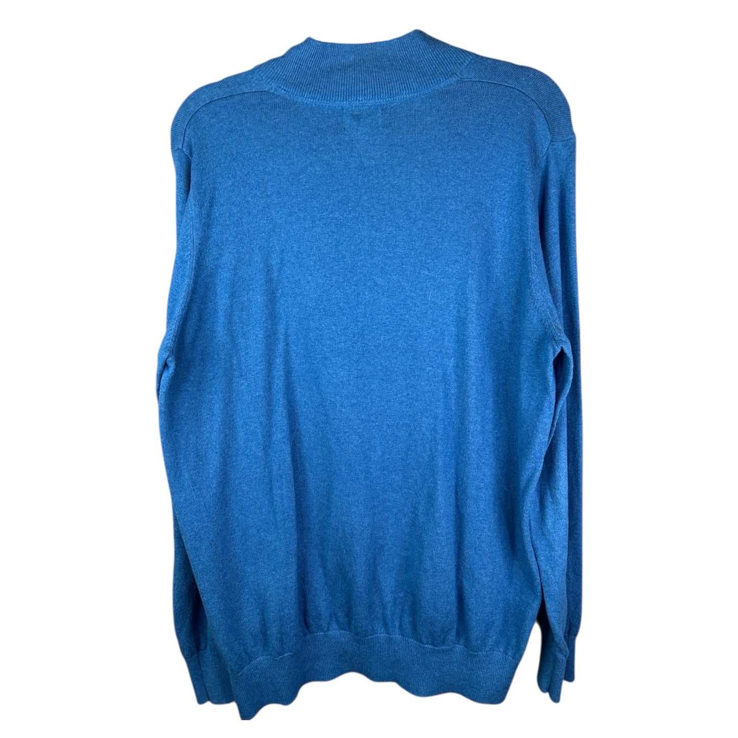 Men’s L.L Bean Blue Quarter Zip Long Sleeve Cashmere Blend Pullover Size Medium