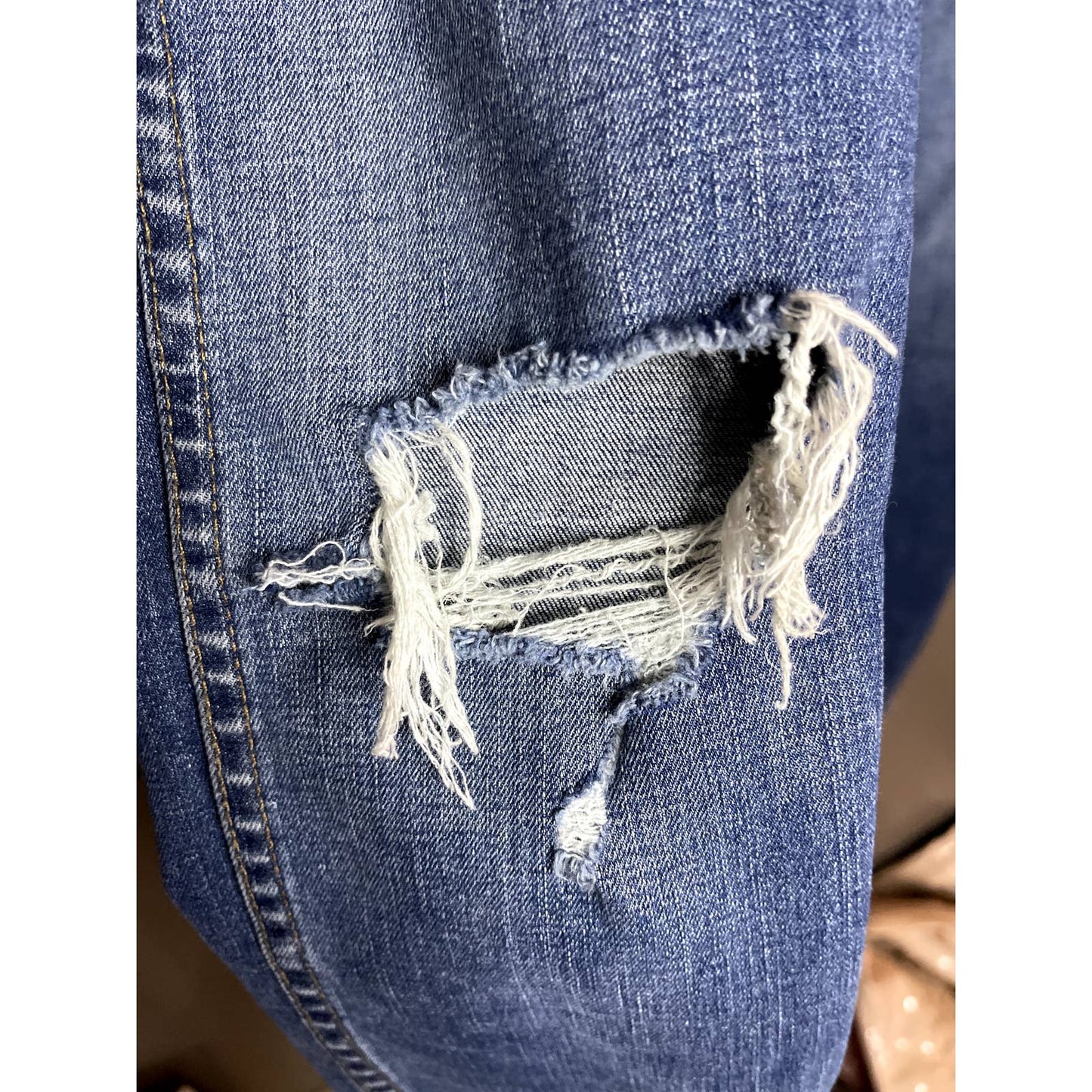 Madewell 10" High- Rise Skinny Denim Blue Jeans Distress Size 24