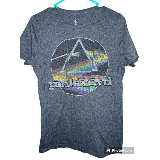 Pink Floyd Blue Short Sleeve Rainbow Logo T-Shirt Size Medium