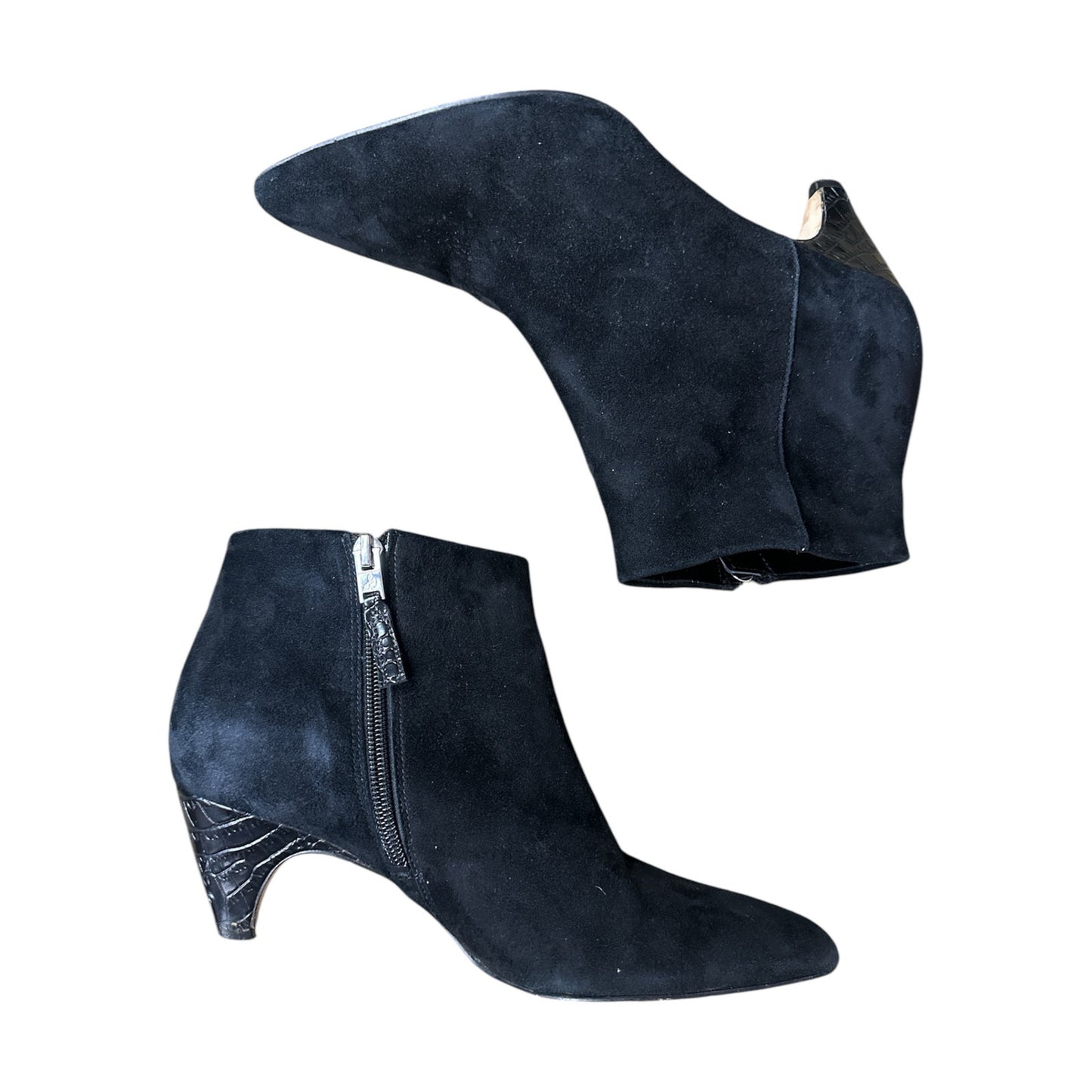 Women’s Sam Edelman Black Zip Up Suede Kinzey Ankle Kitten Heeled Booties Size 7