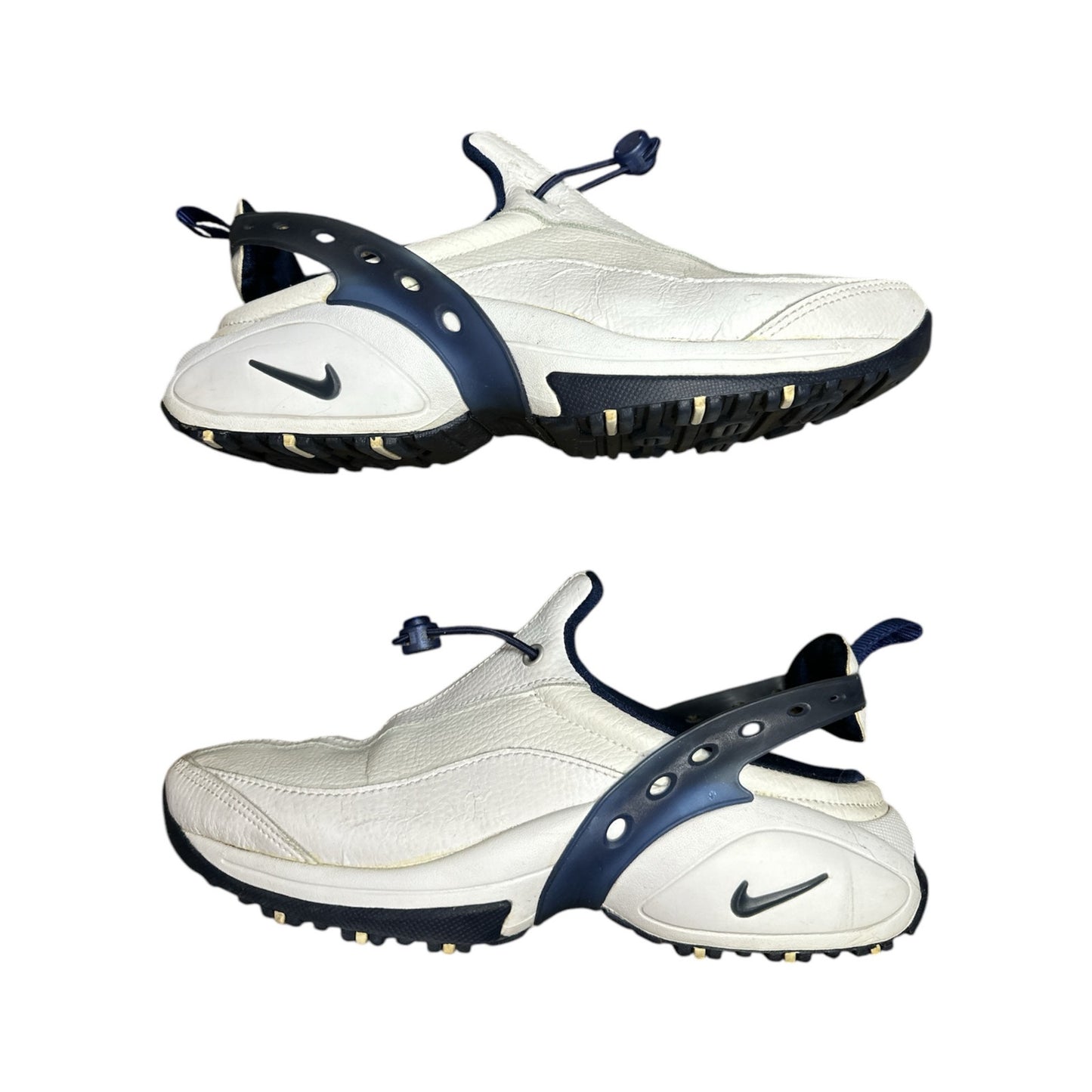 Vintage Rare Y2K Nike Air Heel Fit Slip On White Blue Sneaker Sandals Size 8