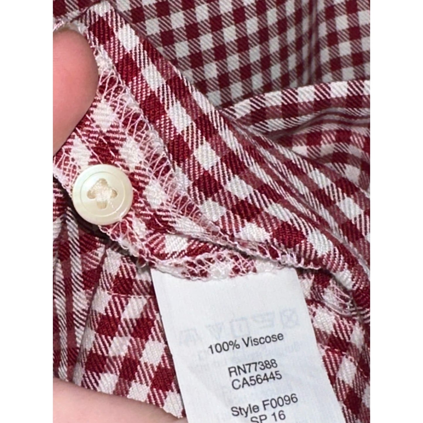 Madewell Red White Plaid Gingham Print Short Sleeve Shirt Dress Size Small