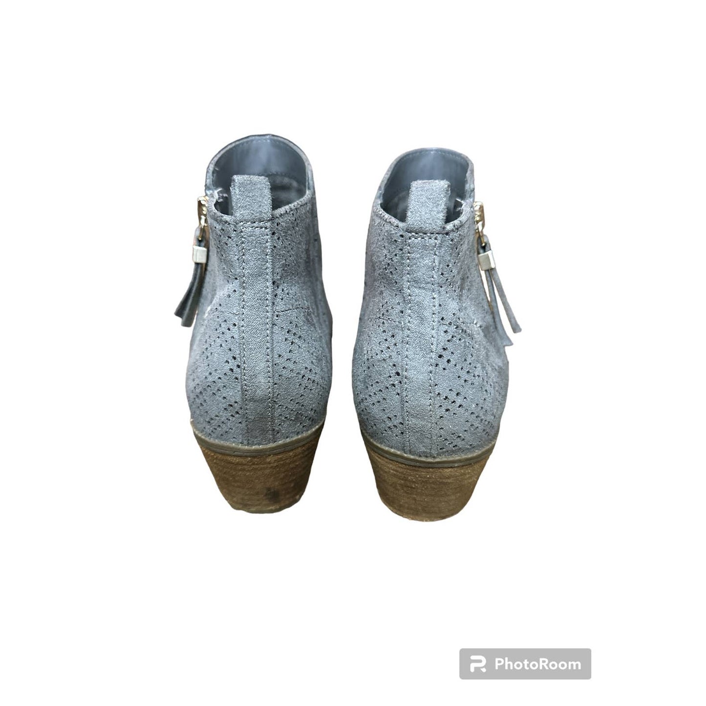 Dr. Scholls Sustainable Comfort Grey Ankle Zip Up Heeled Booties Size 9