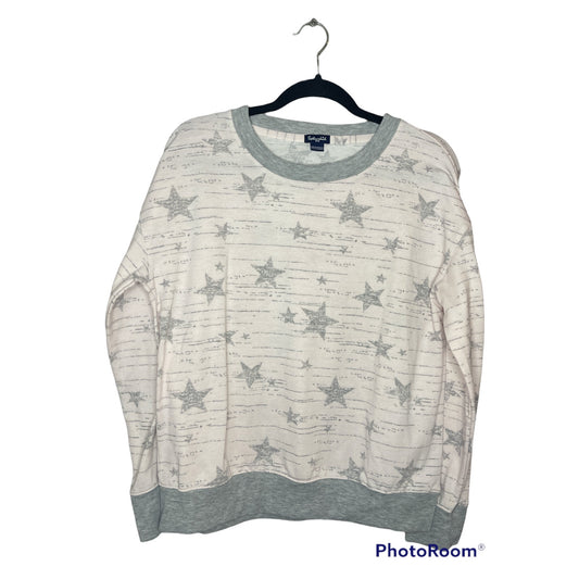 Splendid Long Sleeve Pink Grey Pullover Sweatshirt Size M