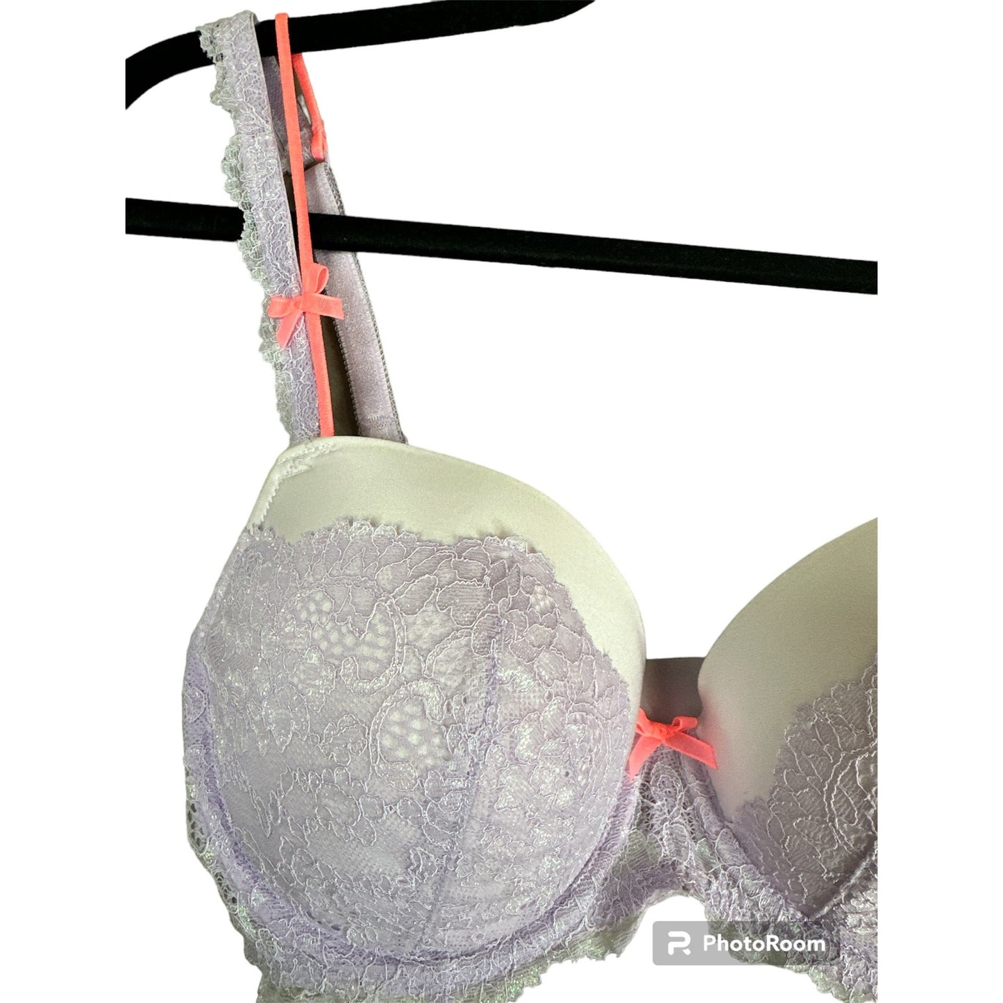 Victoria’s Secret Purple Pink Lace Dream Angels Lined Demi Bra Size 32DDD