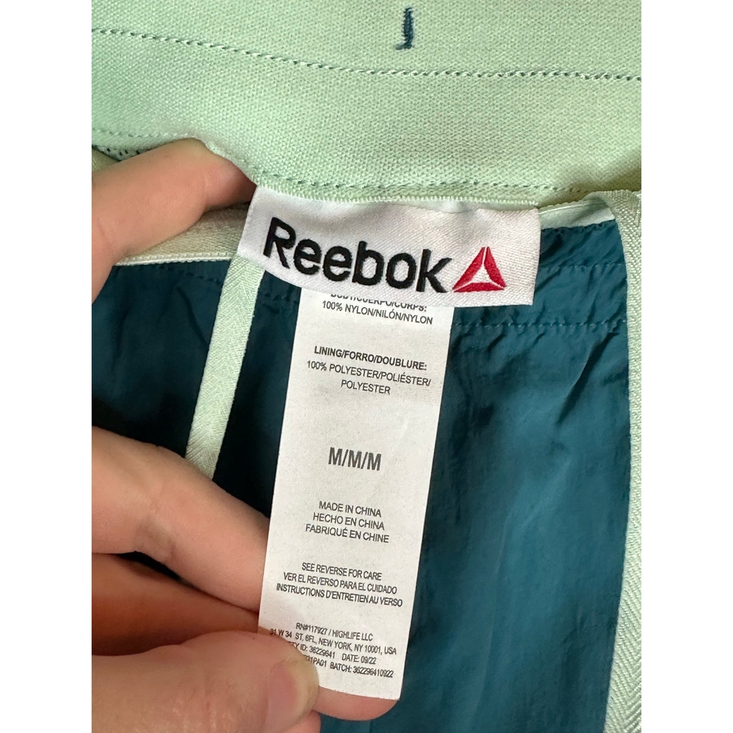 Women's Reebok Teal 'Dragonfly' Windbreaker Tracksuit Joggers Pants Size Medium
