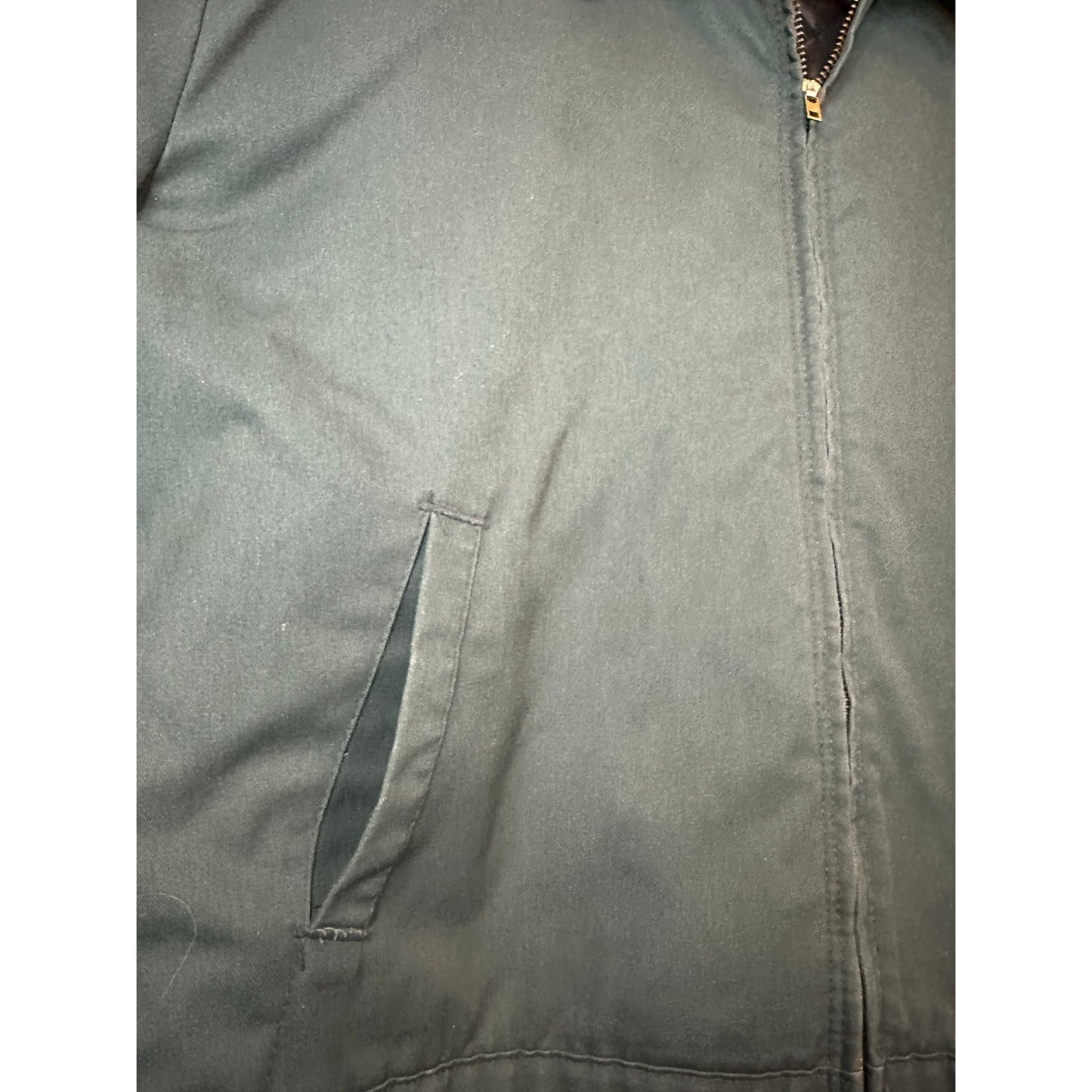 Vintage Durable Press Green Long Sleeve Zip Up Canvas Utility Jacket Size 2XL