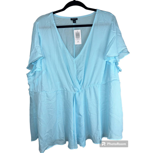 NWT Torrid Georgette Twist Surplice Flutter Sleeve Blouse V Neck Size 3(3X)