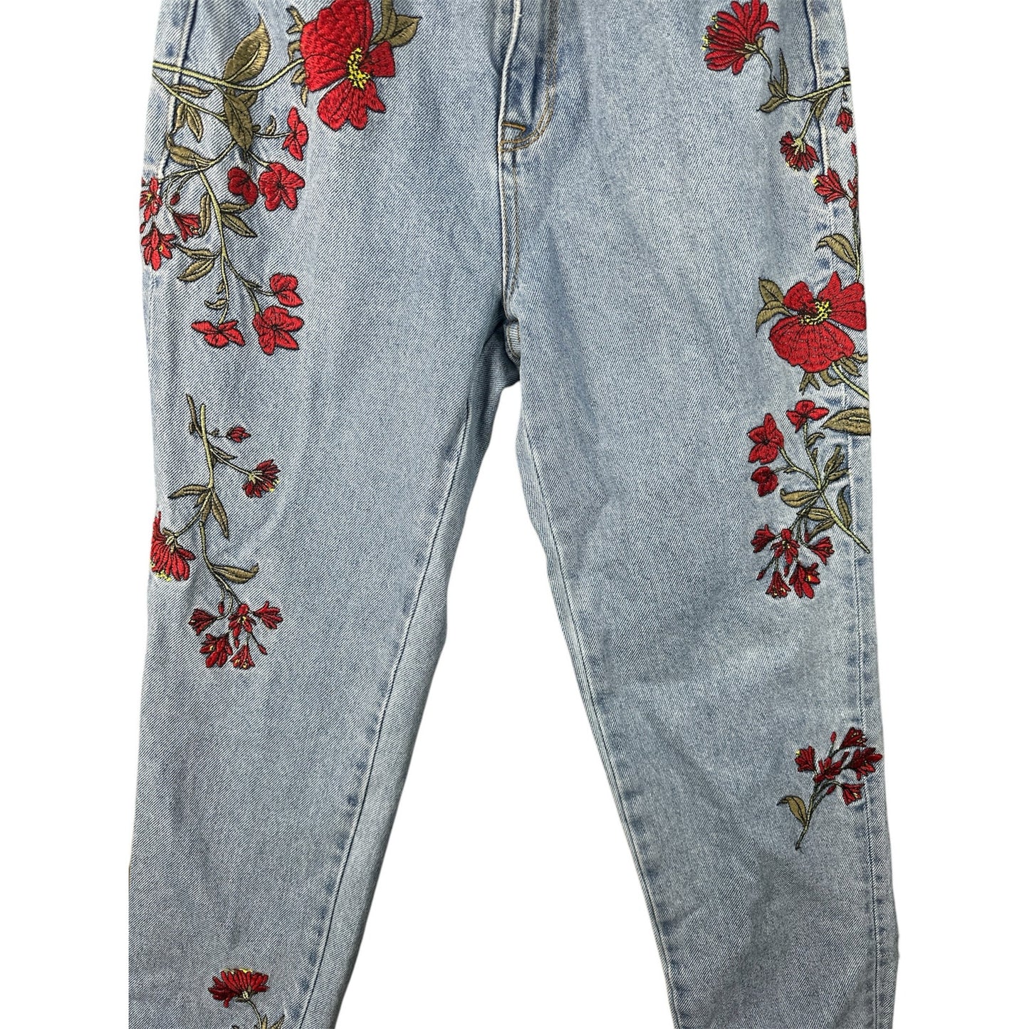 Juicy Couture Black Label ‘Girlfriend’ Embroidered Flowers Blue Jeans Size 25