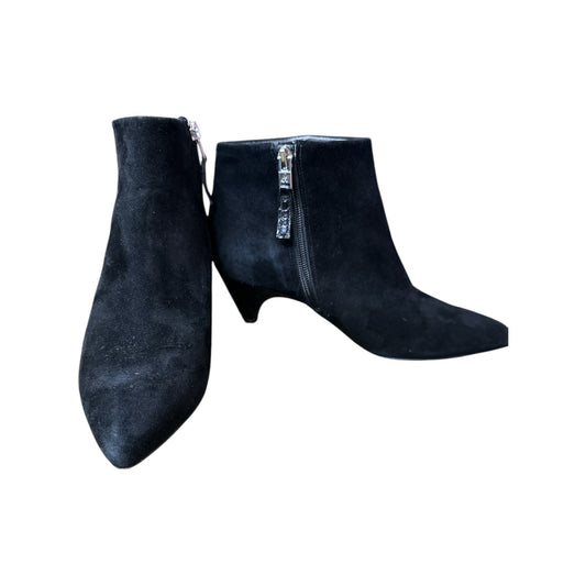 Women’s Sam Edelman Black Zip Up Suede Kinzey Ankle Kitten Heeled Booties Size 7