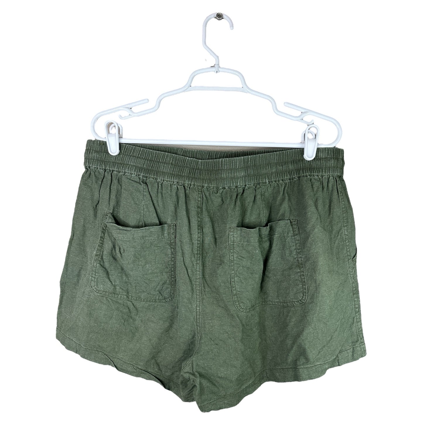 Torrid Linen Blend Green Pull On Drawstring Pocket Shorts Size 0